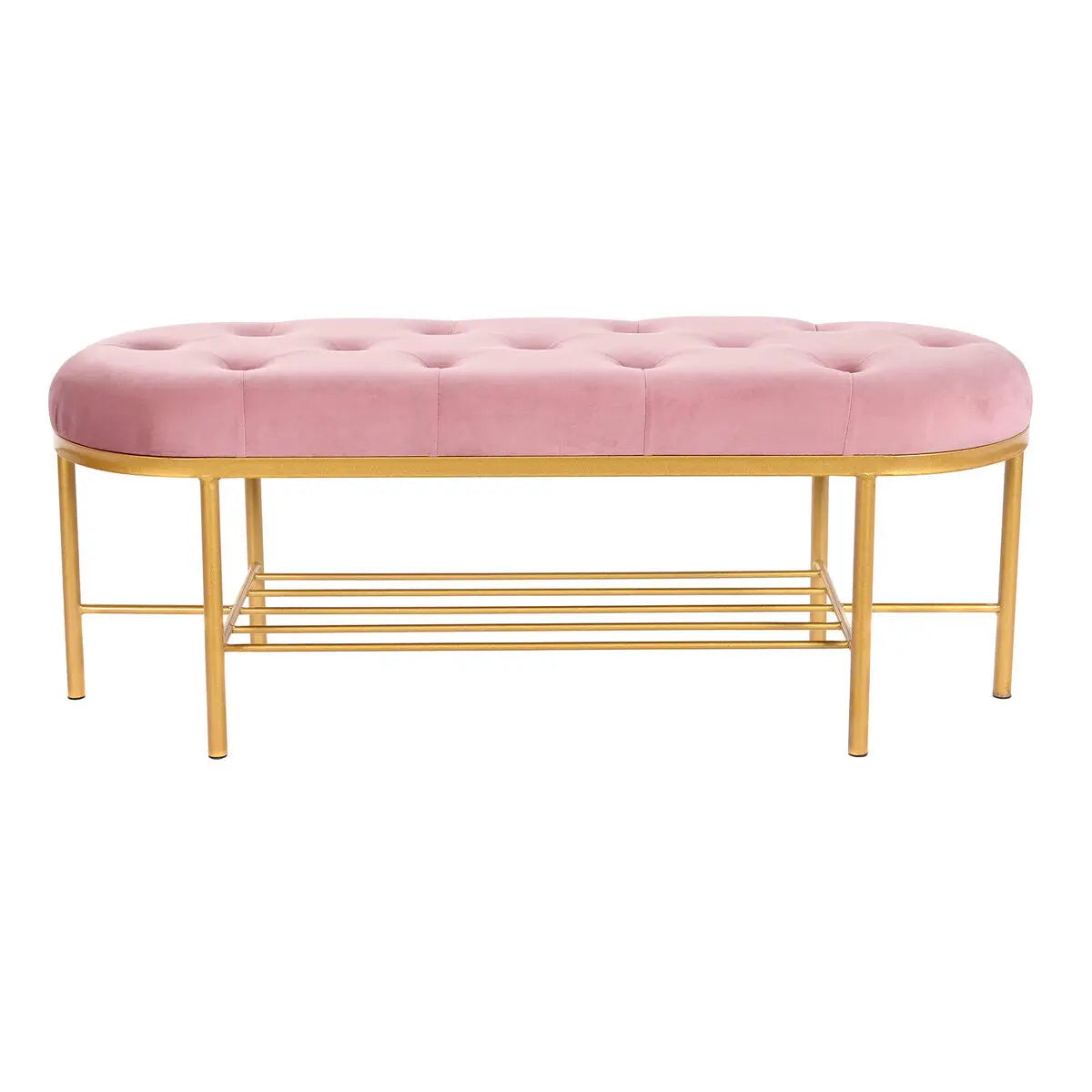 Banquette DKD Home Decor 100 x 35 x 40 cm Rose Doré Métal Mamm