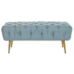 Banquette DKD Home Decor   103 x 46 x 42 cm Bleu Doré Métal Mamm