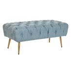 Banquette DKD Home Decor   103 x 46 x 42 cm Bleu Doré Métal Mamm