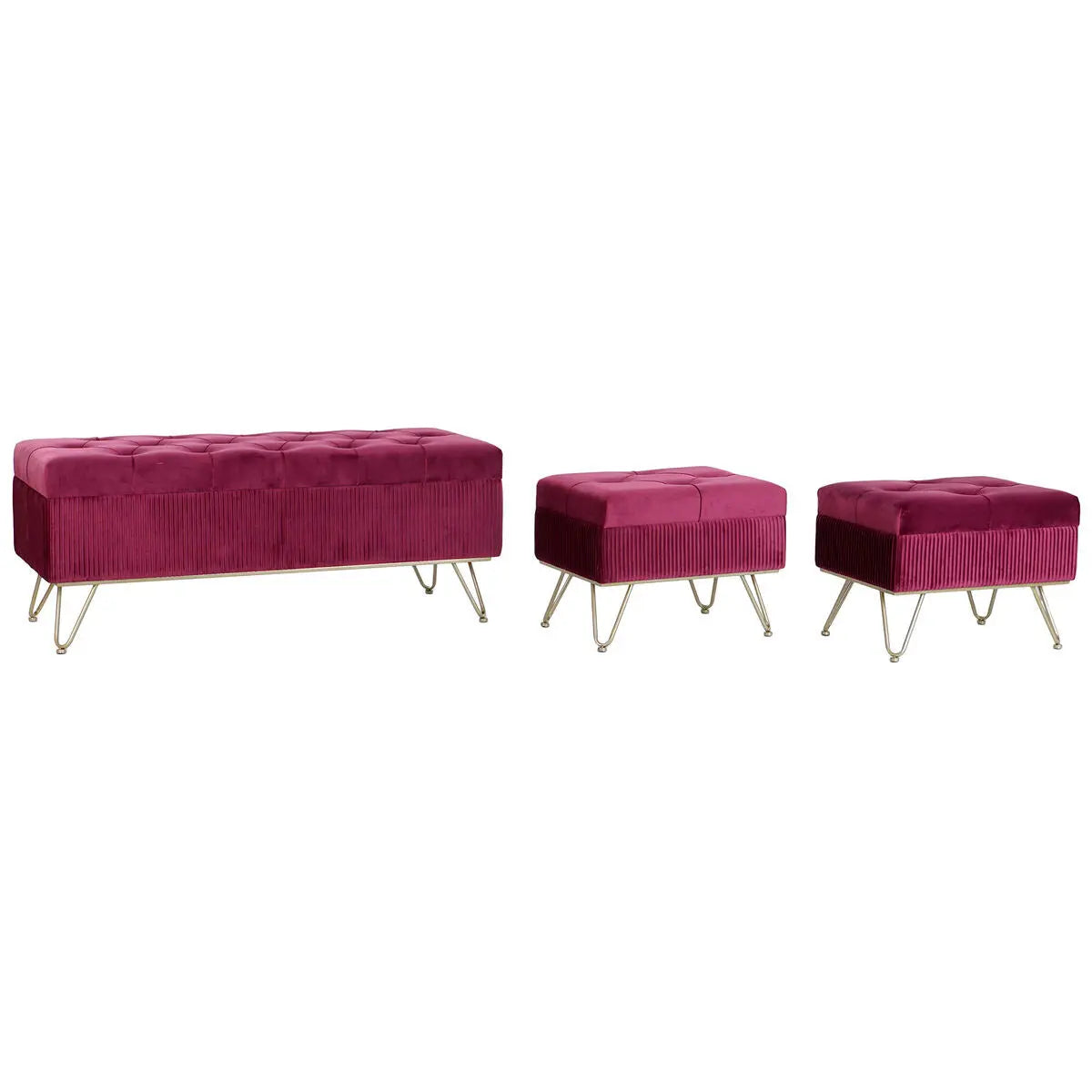 Banquette DKD Home Decor 110 x 42 x 44 cm Métal Bordeaux Mamm