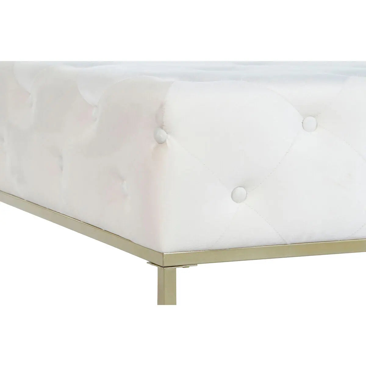 Banquette DKD Home Decor Blanc Doré Métal 100 x 100 x 45 cm Mamm