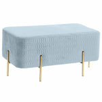 Banquette DKD Home Decor   Doré Métal Polyester Bleu ciel Éponge (91 x 46,5 x 42 cm) Mamm