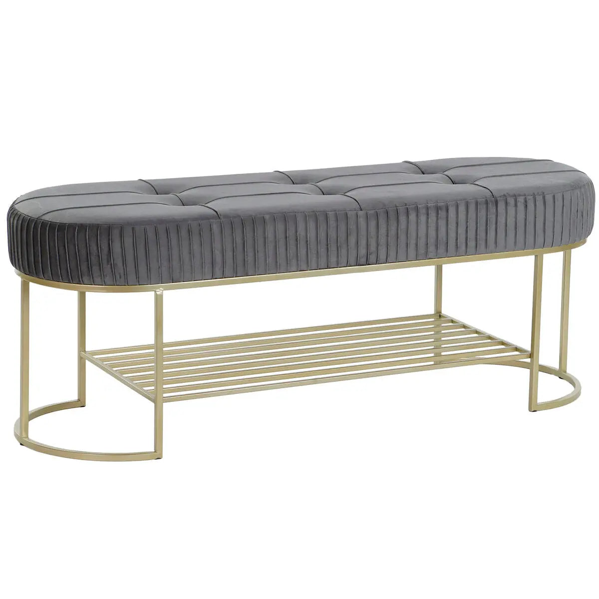 Banquette DKD Home Decor Gris Doré Métal 120 x 40 x 45 cm Mamm