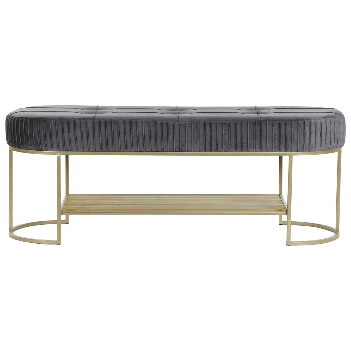 Banquette DKD Home Decor Gris Doré Métal 120 x 40 x 45 cm Mamm