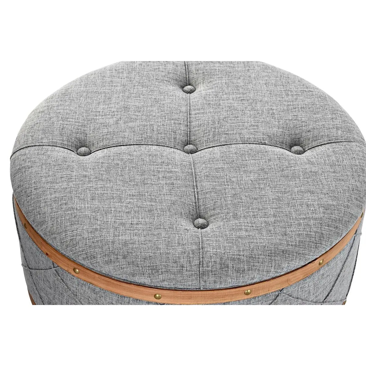 Banquette DKD Home Decor   Naturel Bois Polyester Gris clair (80 x 80 x 43 cm) Mamm