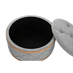 Banquette DKD Home Decor   Naturel Bois Polyester Gris clair (80 x 80 x 43 cm) Mamm