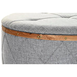 Banquette DKD Home Decor   Naturel Bois Polyester Gris clair (80 x 80 x 43 cm) Mamm