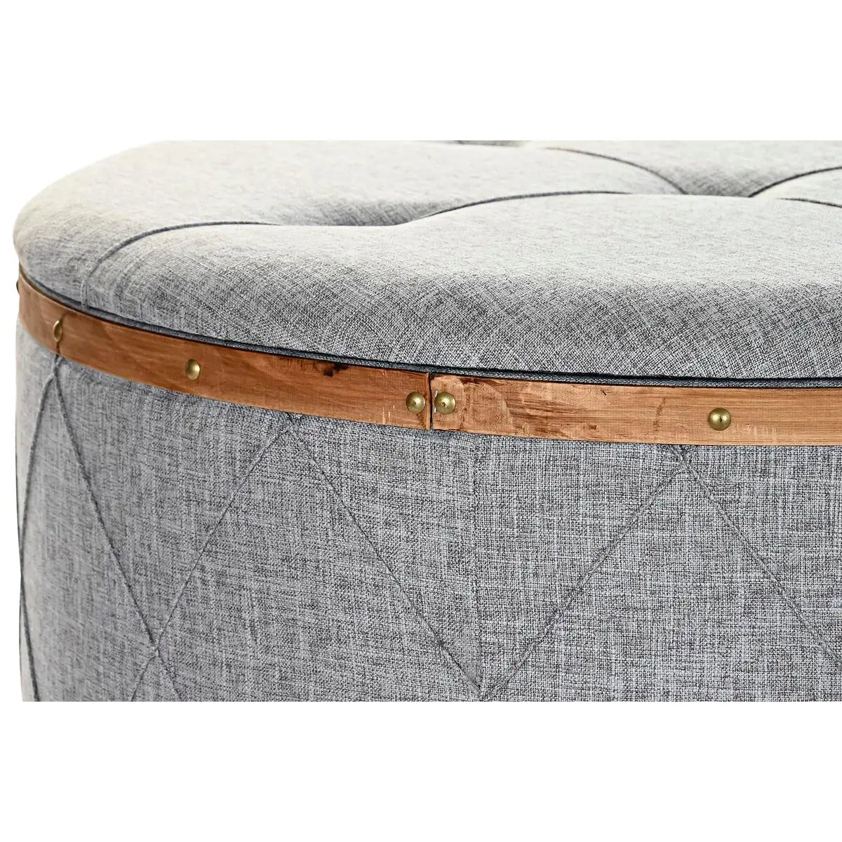 Banquette DKD Home Decor   Naturel Bois Polyester Gris clair (80 x 80 x 43 cm) Mamm