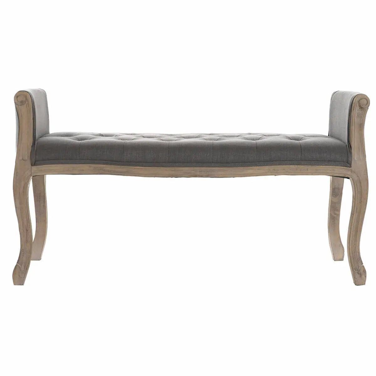 Banquette DKD Home Decor   Naturel Gris foncé Bois d'hévéa Toile 109 x 44,5 x 60 cm Mamm