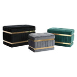 Banquette DKD Home Decor Noir Doré Vert Gris foncé Bois MDF 70 x 40 x 43 cm Mamm