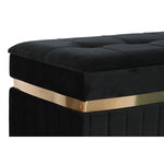 Banquette DKD Home Decor Noir Doré Vert Gris foncé Bois MDF 70 x 40 x 43 cm Mamm