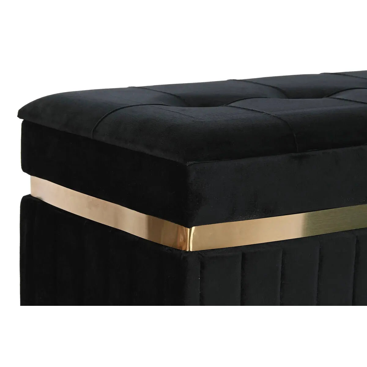 Banquette DKD Home Decor Noir Doré Vert Gris foncé Bois MDF 70 x 40 x 43 cm Mamm