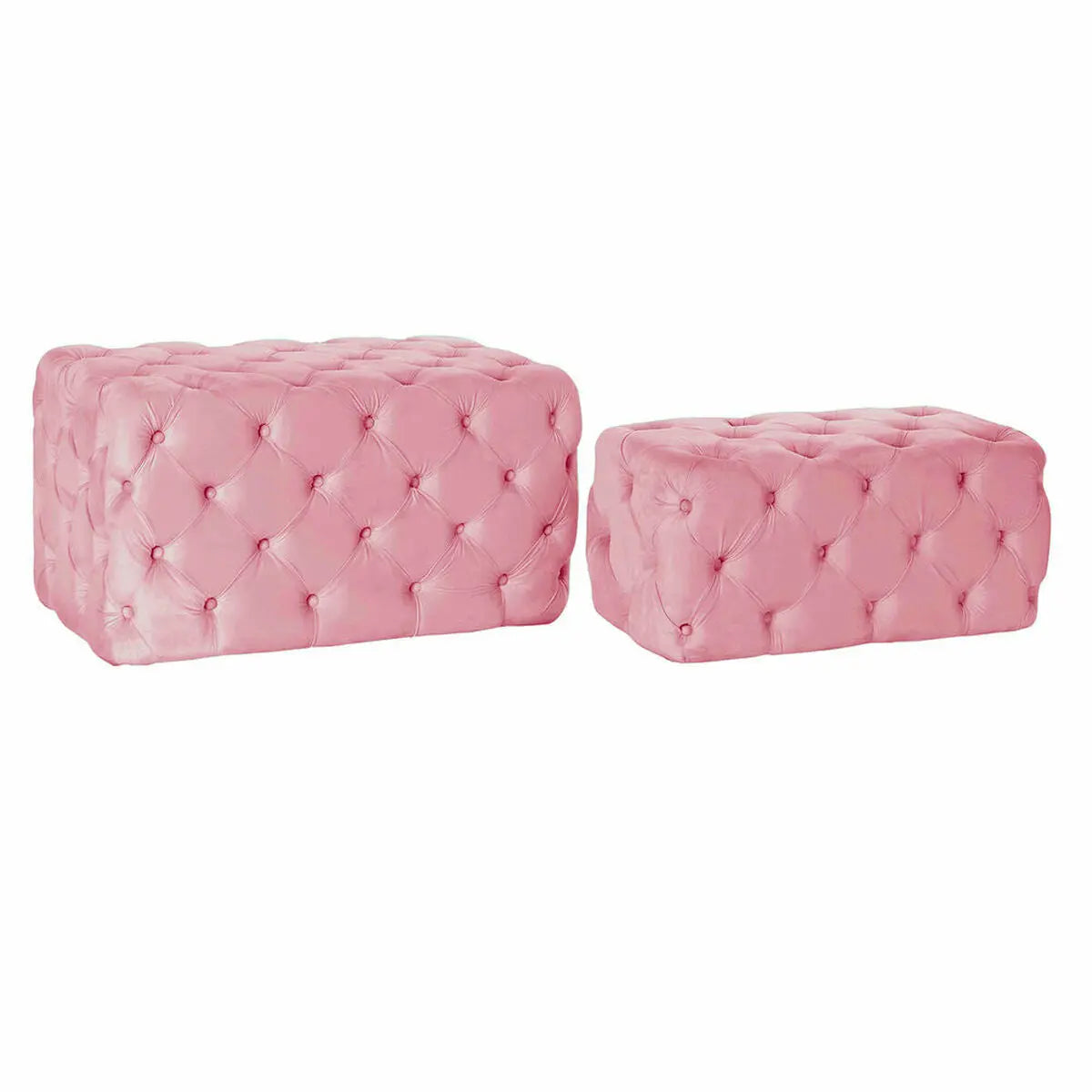 Banquette DKD Home Decor   Rose Polyester Velours Bois MDF (88 x 53 x 47,76 cm) Mamm