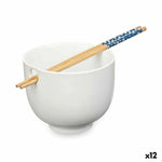 Bol Blanc Bambou 24 x 10,7 x 13,3 cm Bâtons asiatico/oriental (12 Unités) Mamm
