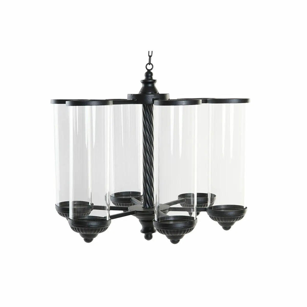 Bougeoir DKD Home Decor Noir Métal Verre (53 x 53 x 52 cm) Bigbuy