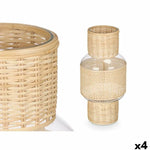 Bougeoir GiftDecor SG-29652 Transparent Naturel verre Rotin 18 x 38 x 18 cm (4 Unités) Mamm