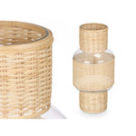 Bougeoir GiftDecor SG-29652 Transparent Naturel verre Rotin 18 x 38 x 18 cm (4 Unités) Mamm