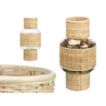 Bougeoir GiftDecor SG-29652 Transparent Naturel verre Rotin 18 x 38 x 18 cm (4 Unités) Mamm