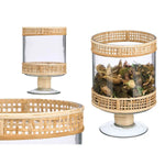 Bougeoir GiftDecor SG-29684 Transparent Naturel verre Rotin 15,5 x 24 x 15,5 cm (6 Unités) Mamm
