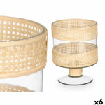 Bougeoir GiftDecor SG-29685 Transparent Naturel verre Rotin 15 x 20 x 15 cm (6 Unités) Mamm