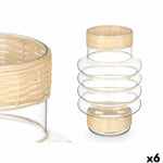 Bougeoir GiftDecor SG-29853 Transparent Naturel verre Rotin 18 x 30 x 18 cm (6 Unités) Mamm