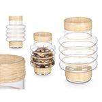 Bougeoir GiftDecor SG-29853 Transparent Naturel verre Rotin 18 x 30 x 18 cm (6 Unités) Mamm