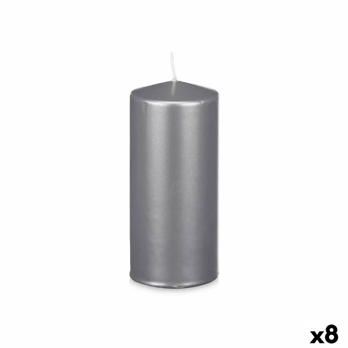 Bougie Argenté 9 x 20 x 9 cm (8 Unités) Mamm