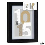 Cadre photo 16 x 21 x 2,5 cm Noir verre Bois MDF (6 Unités) Mamm