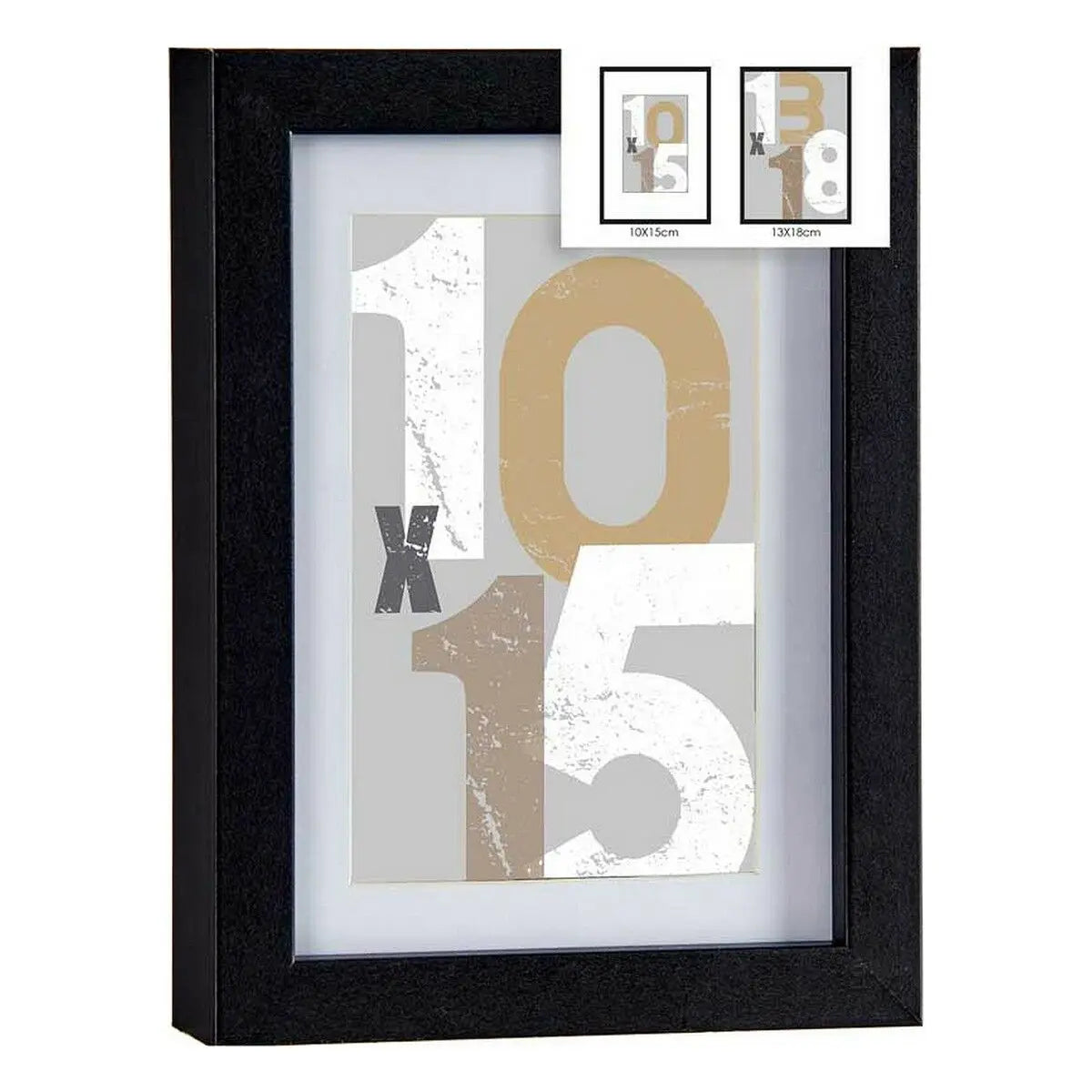 Cadre photo 16 x 21 x 2,5 cm Noir verre Bois MDF (6 Unités) Mamm