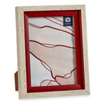 Cadre photo 17 x 2 x 21,8 cm Verre Rouge Bois Marron Plastique (6 Unités) Mamm