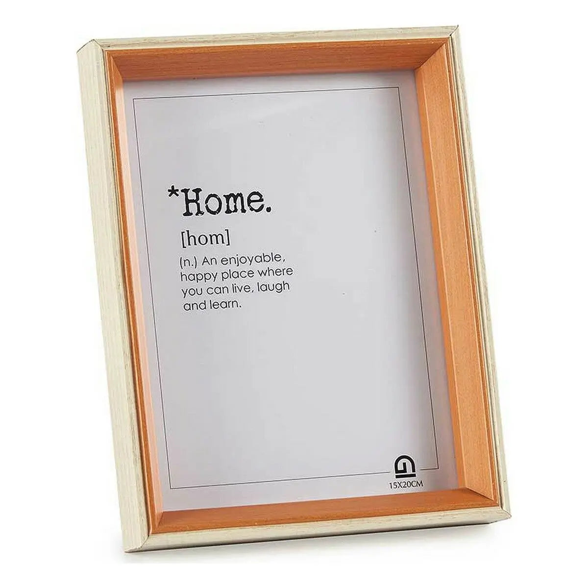 Cadre photo 17 x 22 x 3 cm Verre Marron Blanc Bois MDF (6 Unités) Mamm
