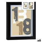 Cadre photo 18 x 23 x 2,5 cm Noir verre Bois MDF (6 Unités) Mamm