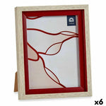 Cadre photo 18,8 x 2 x 24 cm Verre Rouge Bois Marron Plastique (6 Unités) Mamm