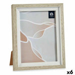 Cadre photo 18,8 x 23,8 x 2 cm Verre Beige Blanc Plastique (6 Unités) Mamm