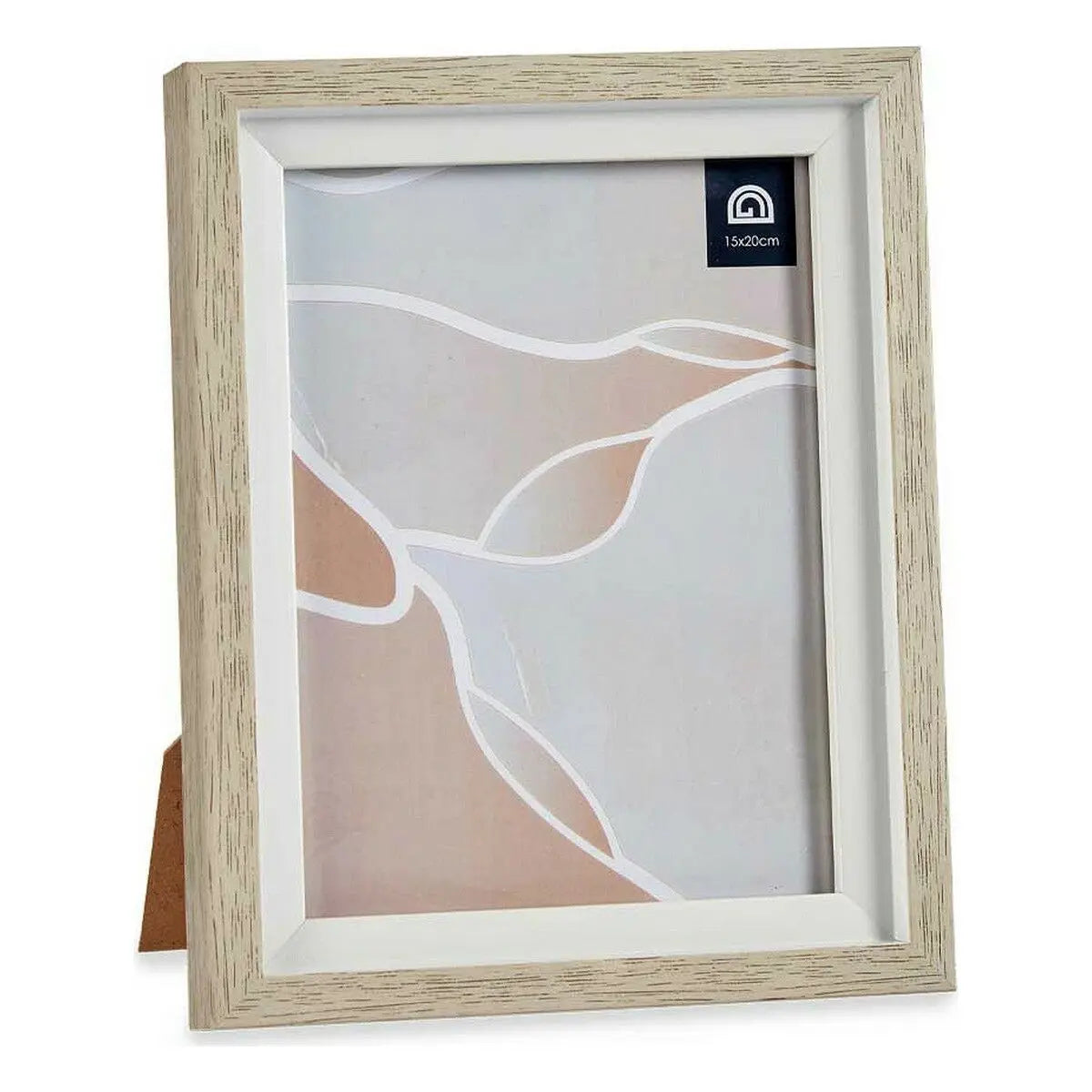 Cadre photo 18,8 x 23,8 x 2 cm Verre Beige Blanc Plastique (6 Unités) Mamm