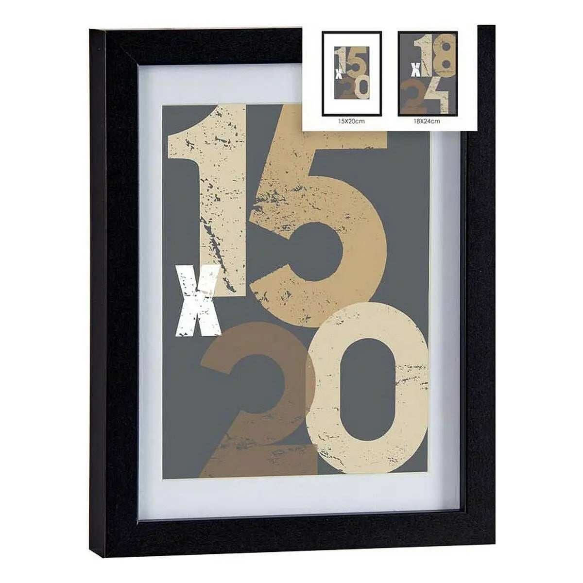 Cadre photo 20,5 x 2,5 x 26,5 cm Noir verre Bois MDF (6 Unités) Mamm