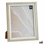 Cadre photo 24 x 2 x 29 cm Verre Beige Blanc Plastique (6 Unités) Mamm