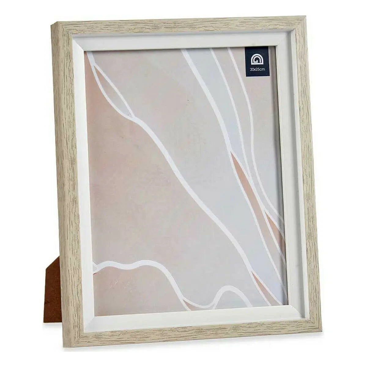 Cadre photo 24 x 2 x 29 cm Verre Beige Blanc Plastique (6 Unités) Mamm