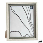 Cadre photo 24 x 2 x 29 cm Verre Gris Bois Marron Plastique (6 Unités) Mamm