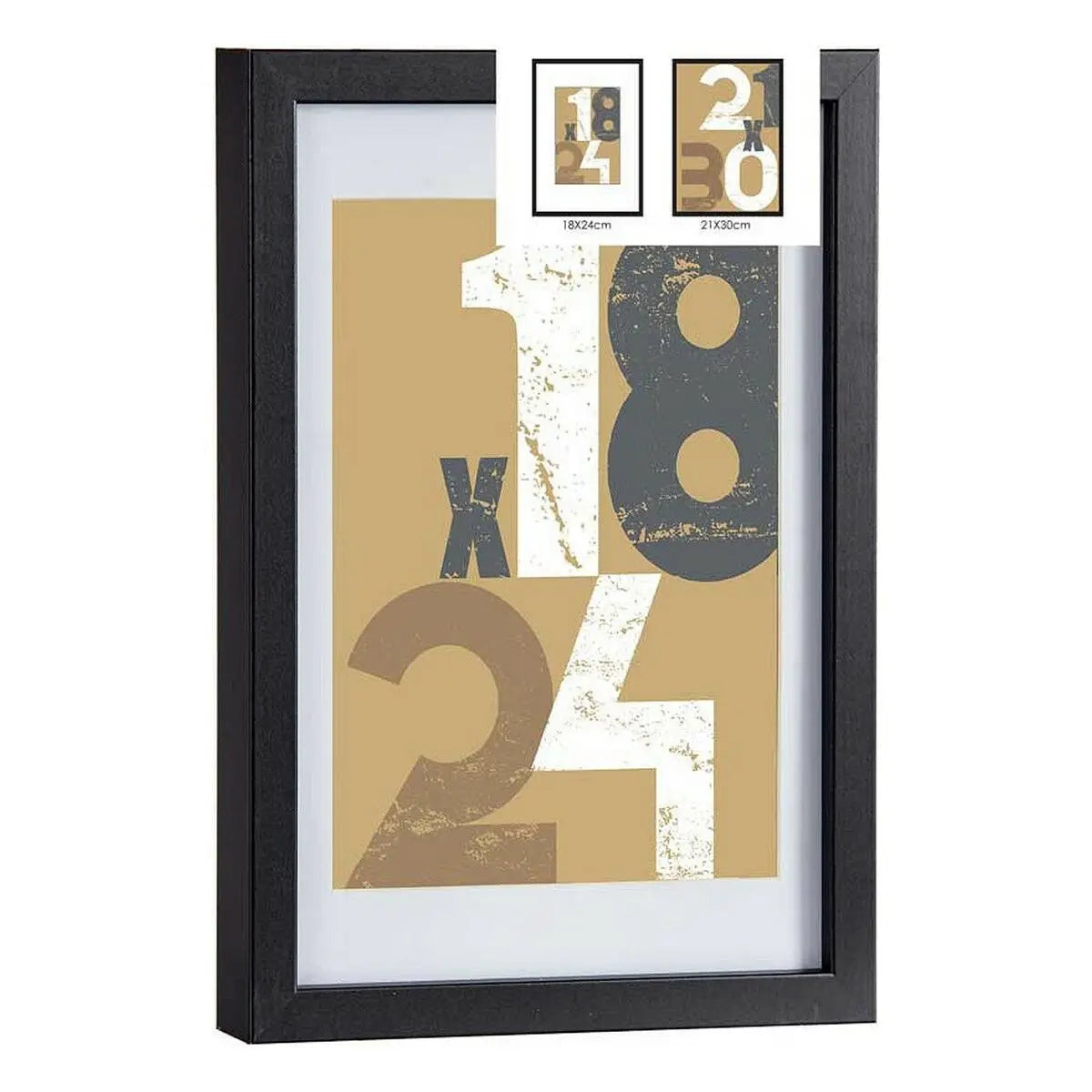 Cadre photo 24 x 2,5 x 32,5 cm Noir verre Bois MDF (6 Unités) Mamm