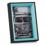 Cadre photo 3 x 17 x 12 cm Verre Noir Bleu Bois MDF (6 Unités) Mamm