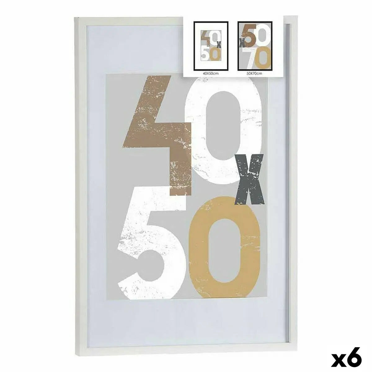 Cadre photo 52,5 x 2,5 x 72,5 cm Blanc Plastique Bois MDF (6 Unités) Mamm