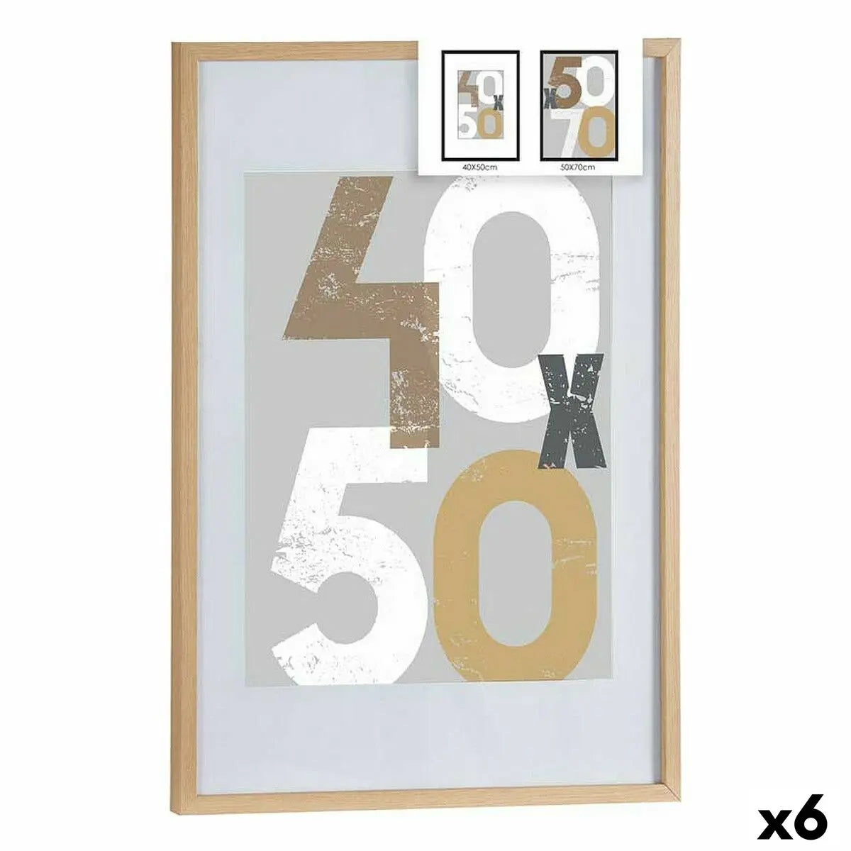 Cadre photo 52,5 x 2,5 x 72,5 cm Naturel Plastique Bois MDF (6 Unités) Mamm