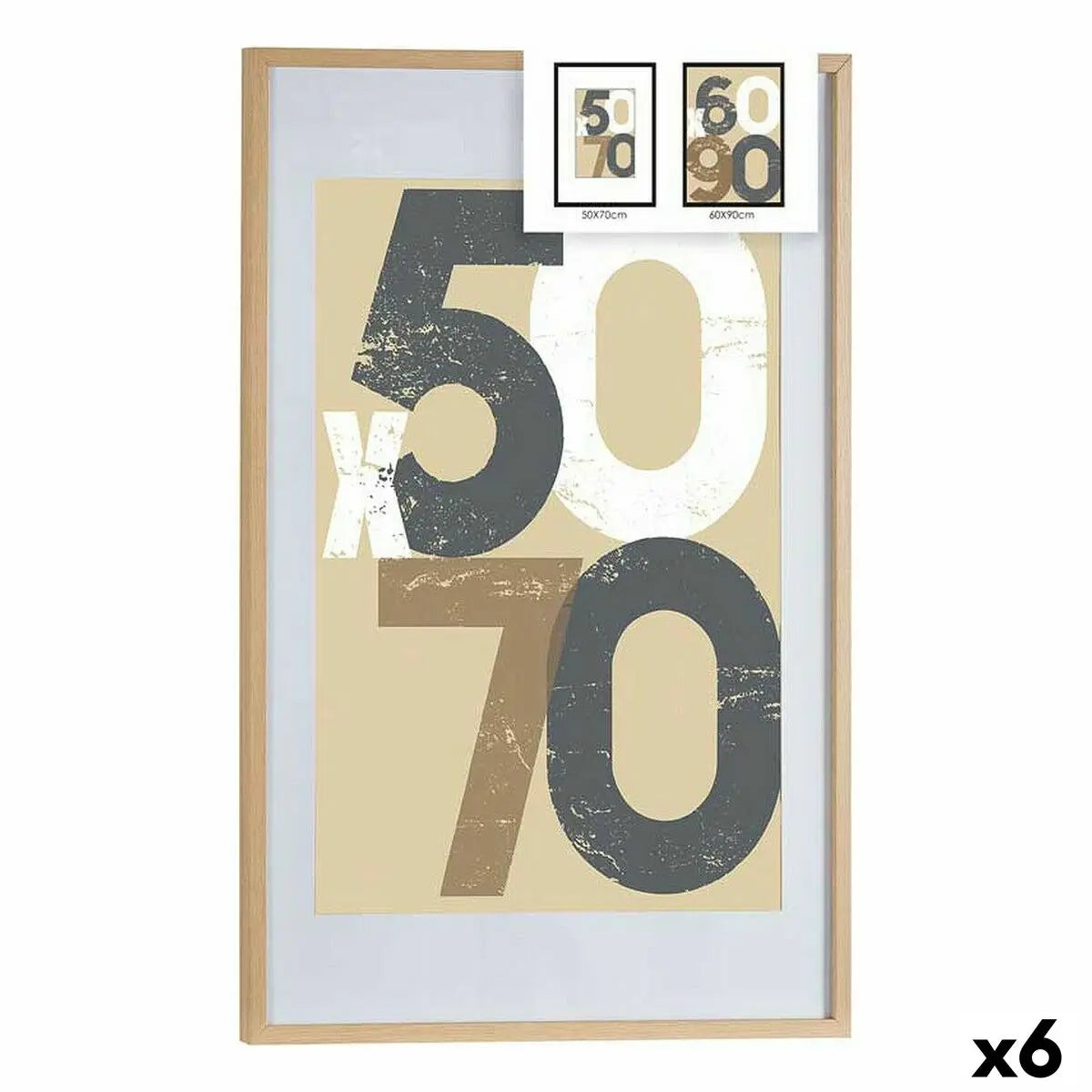 Cadre photo 62,5 x 2,5 x 92,5 cm Naturel Plastique Bois MDF (6 Unités) Mamm