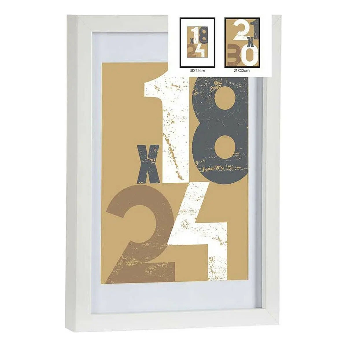 Cadre photo 668826-WHITE Blanc verre Bois MDF (6 Unités) Mamm