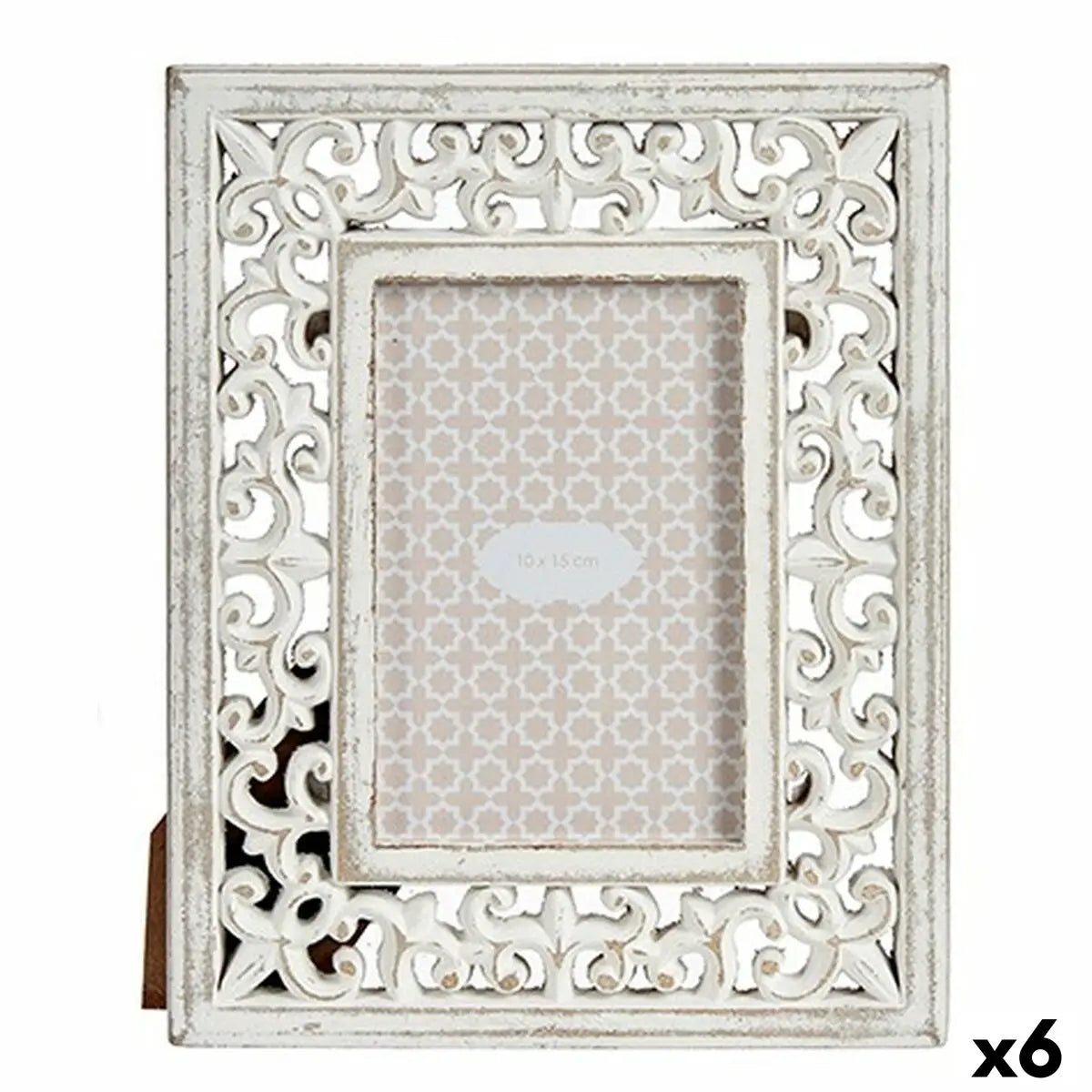 Cadre photo Blanc Bois MDF 19,6 x 24,5 x 1 cm (6 Unités) Mamm