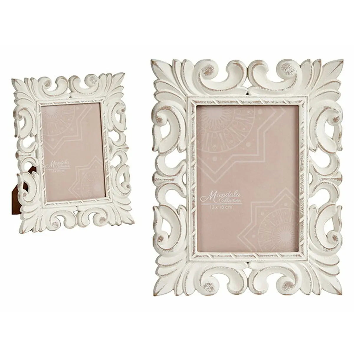 Cadre photo Blanc Bois MDF 21,2 x 13 x 26,5 cm (6 Unités) Mamm