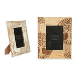 Cadre photo Blanc Marron Bois de manguier Arbre de vie 22,3 x 28 x 1,5 cm (6 Unités) Mamm