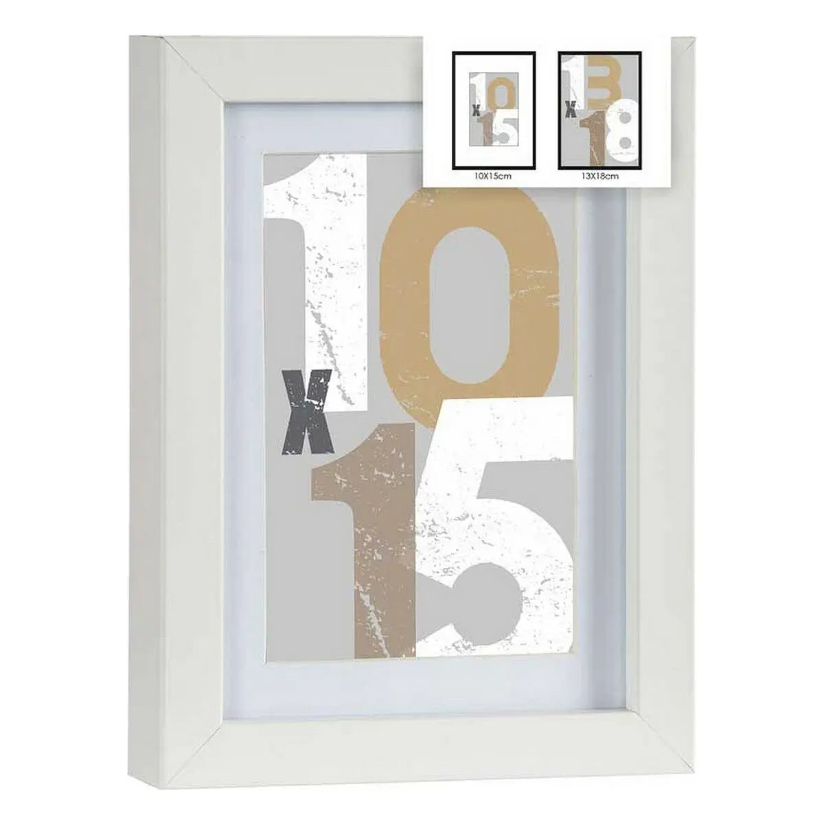 Cadre photo Blanc verre Bois MDF 16 x 21 x 2,5 cm (6 Unités) Mamm