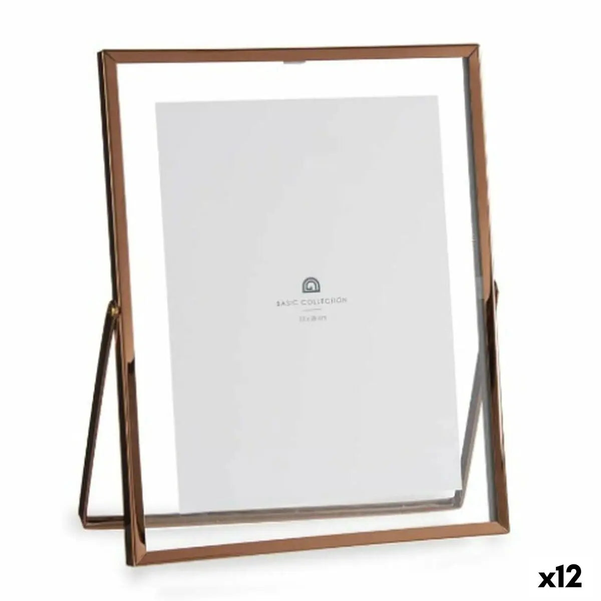 Cadre photo Cuivre Métal verre Plastique 20,5 x 1 x 25,2 cm (12 Unités) Mamm